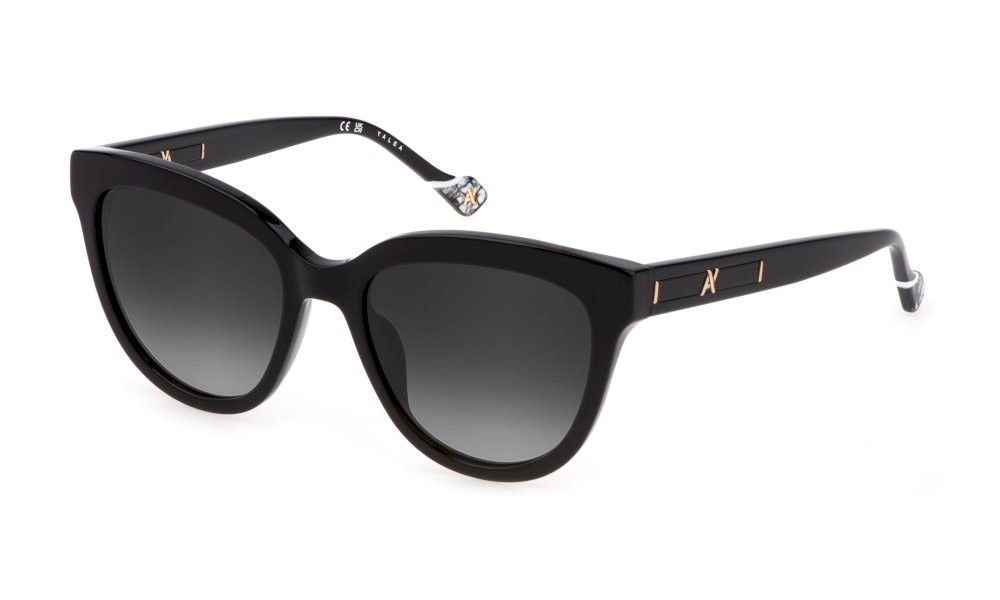 Sunglasses Yalea Tu SYA103 (0700) color nero lucido lenses smoke gradient