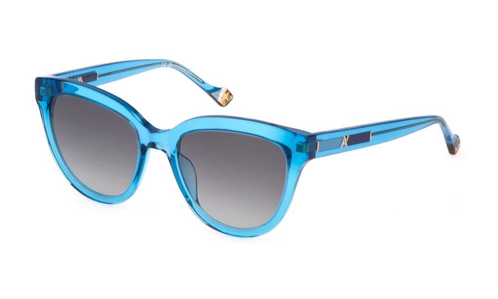 Sunglasses Yalea Tu SYA103 (0U11) color blu trasparente lenses smoke grad.