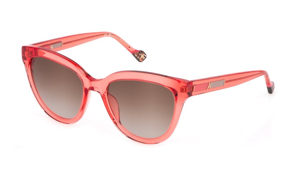 Occhiali da sole Yalea Tu SYA103 (0VC2) colore corallo trasparente lenti brown grad.pink