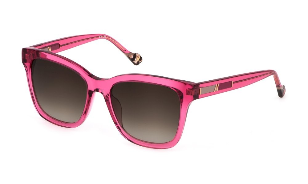 Sunglasses Yalea Maryam SYA104 (03GB) color fuxia trasparente lucido lenses brown grad. 