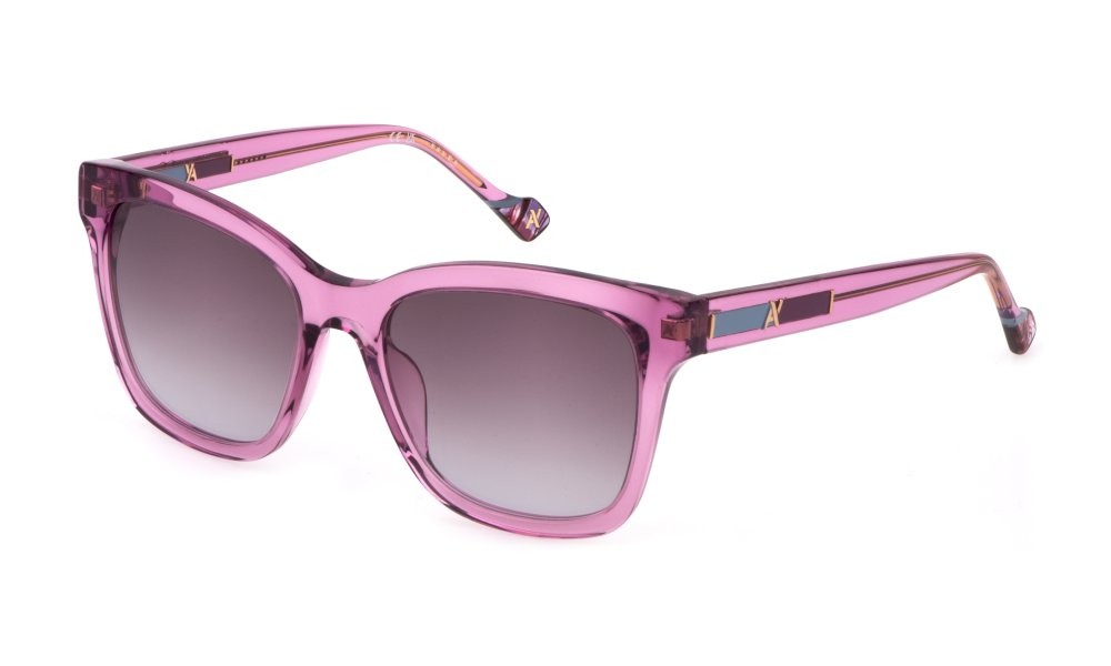 Sunglasses Yalea Maryam SYA104 (0830) color malva trasparente lucido lenses violet gradient