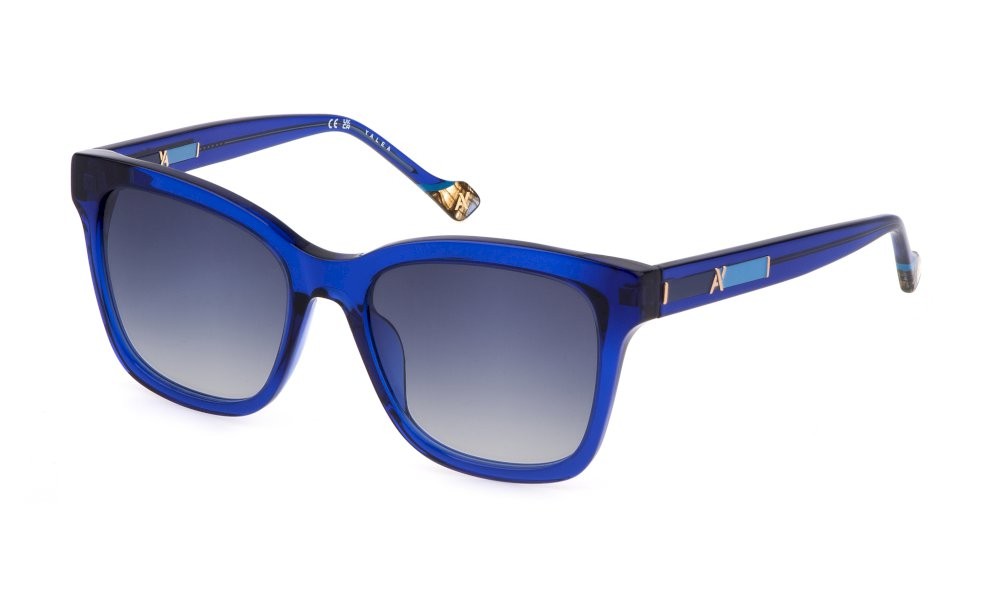 Sunglasses Yalea Maryam SYA104 (0955) color blu trasparente lucido lenses blue gradient