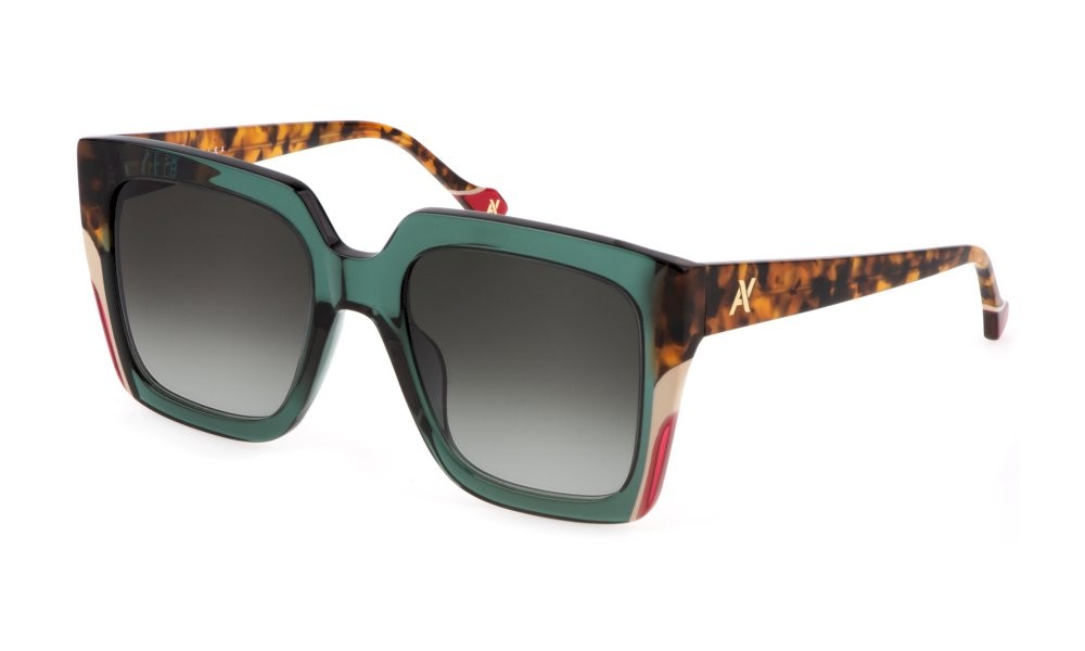 Occhiali da sole Yalea Titti SYA106V (0M26) colore verde trasparente lenti smoke grad.