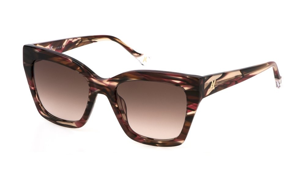 Occhiali da sole Yalea Emmanuelle SYA107 (0VBL) colore marrone/rosa striato lenti brown gradient brown