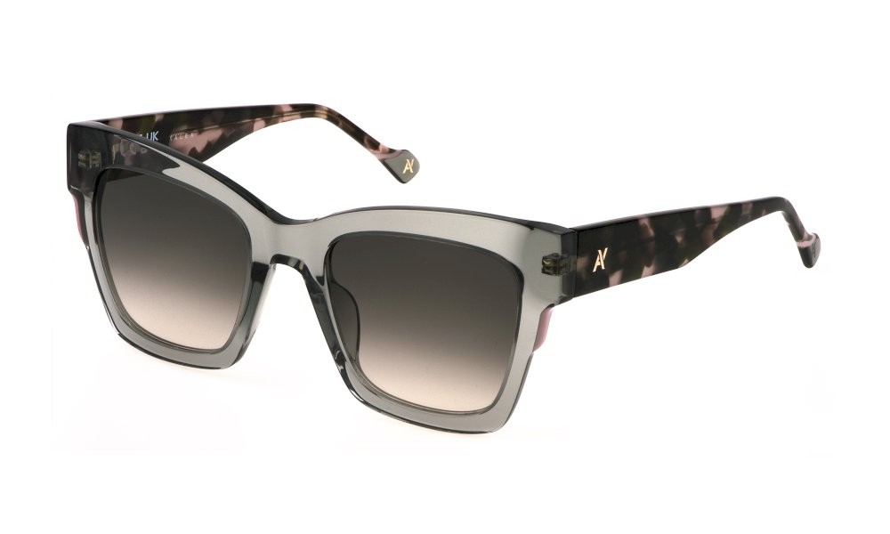 Occhiali da sole Yalea Maria luz SYA120 (098Z) colore grigio trasparente lenti green grad.brown