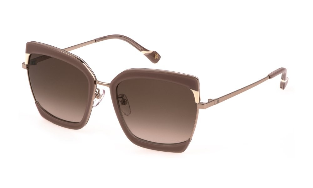 Sunglasses Yalea Rita SYA125 (08FE) color cammello tan lucido lenses brown grad.
