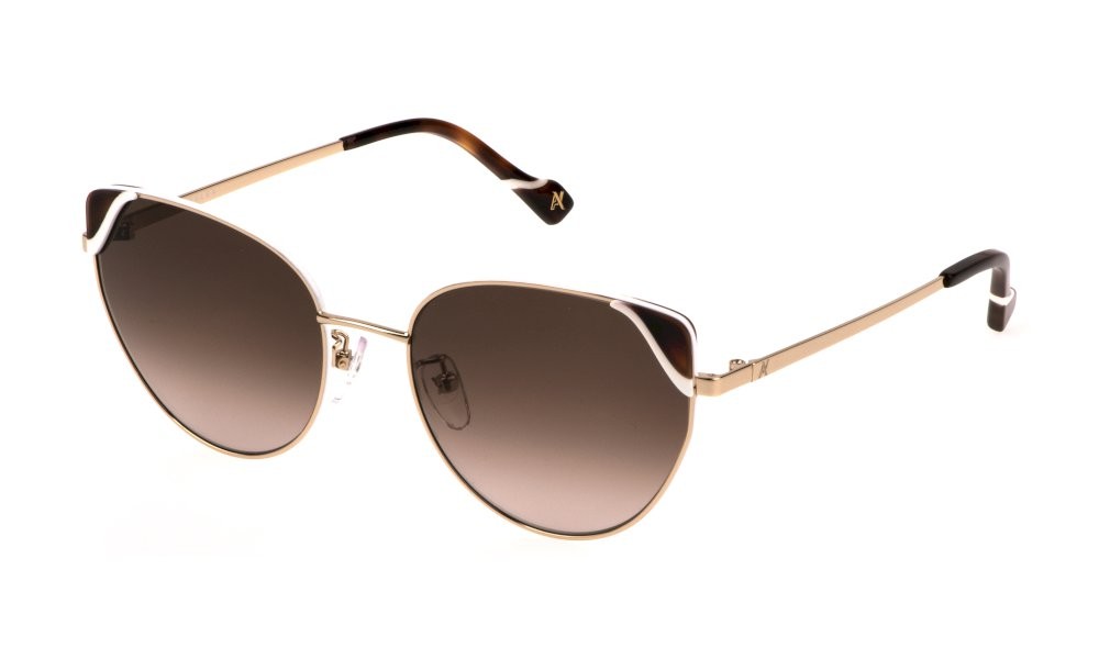 Sunglasses Yalea Zainab SYA127 (0361) color oro rosè lucido c/parti bianco lenses brown grad.