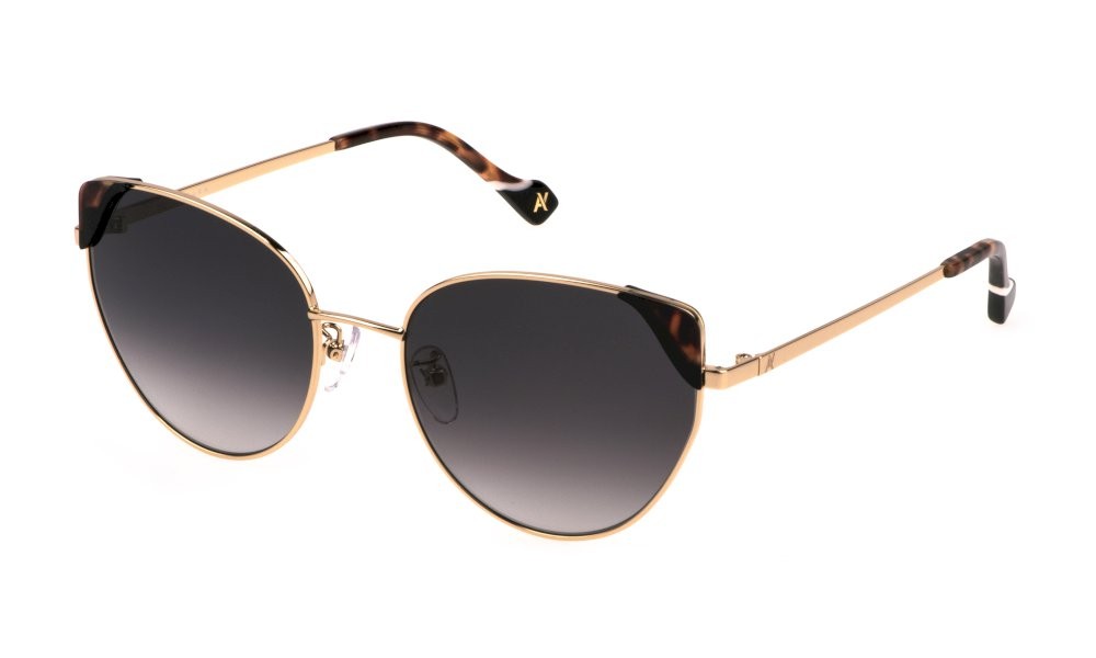 Sunglasses Yalea Zainab SYA127 (300K) color oro rosè lucido lenses smoke gradient