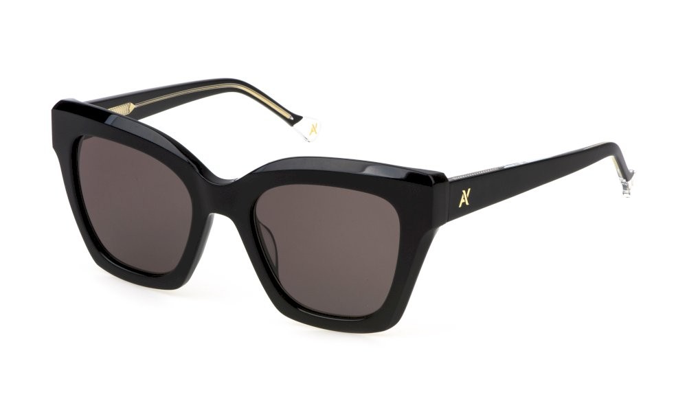 Sunglasses Yalea Caroline SYA142 (0700) color nero lucido lenses brown