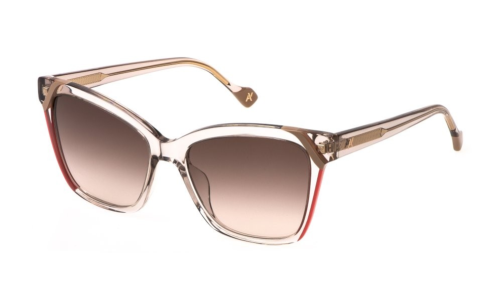 Occhiali da sole Yalea Marie-sophie SYA144 (07T1) colore beige trasparente lenti brown gradient brown