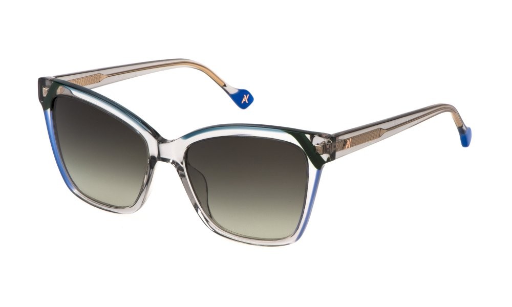 Sunglasses Yalea Marie-sophie SYA144V (03GU) color grigio lenses green gradient green