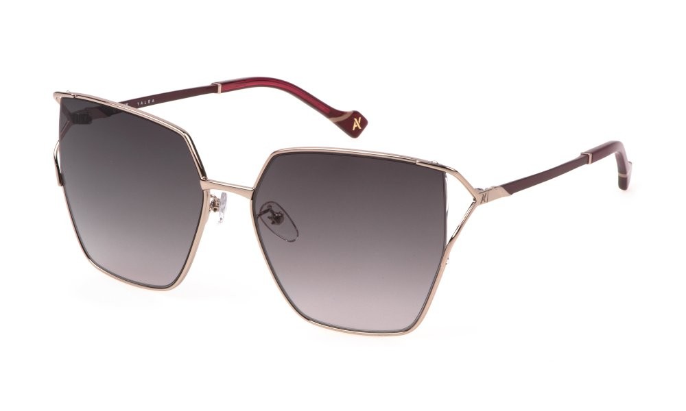 Occhiali da sole Yalea Hayat SYA147 (0A39) colore oro rosso lucido totale lenti brown gradient violet