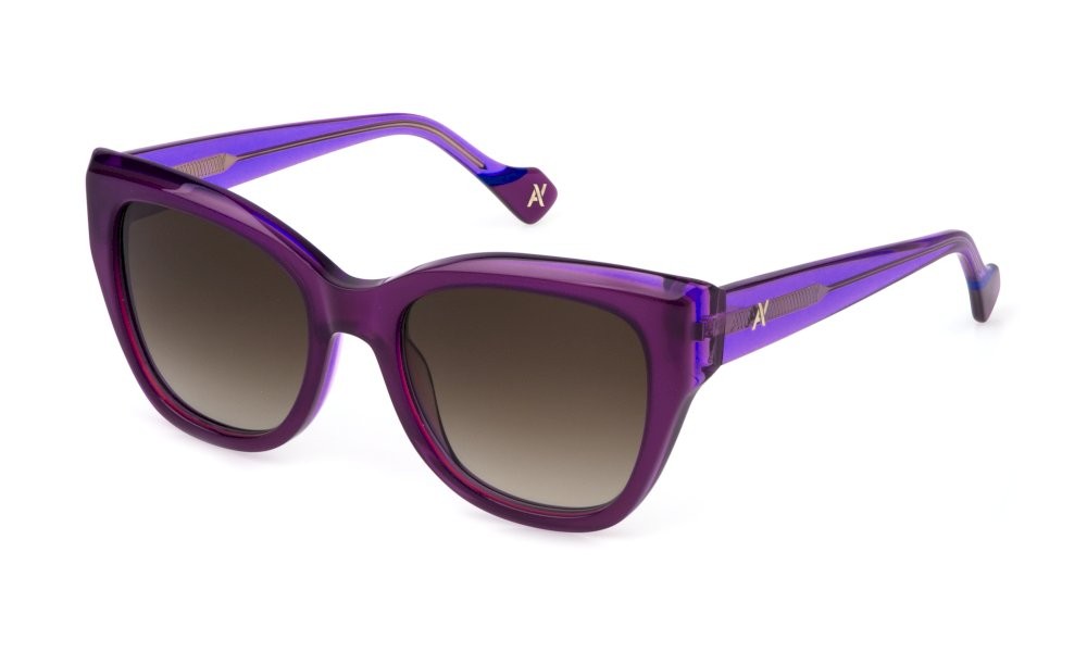 Occhiali da sole Yalea Carolina SYA153 (09HN) colore top viola+base viola trasparente lenti brown gradient