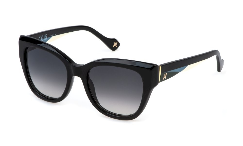 Sunglasses Yalea Carolina SYA153V (0700) color nero lucido lenses smoke gradient