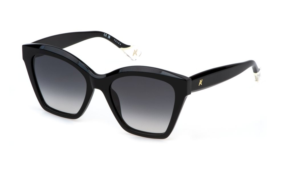 Sunglasses Yalea Gisele SYA154 (0700) color nero lucido lenses smoke gradient