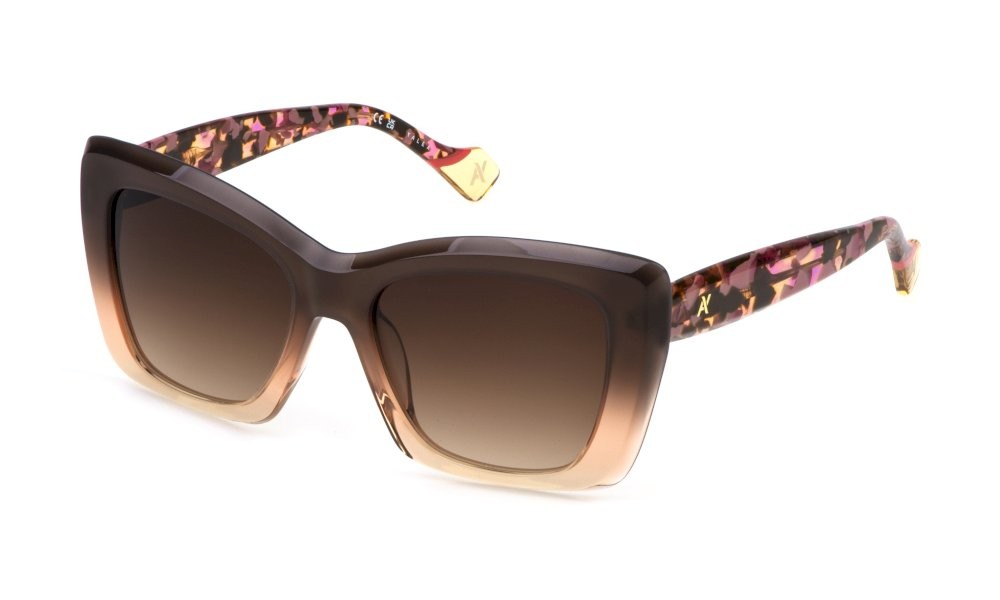 Sunglasses Yalea Chimamanda SYA155 (06PB) color marrone sfumato lenses brown gradient