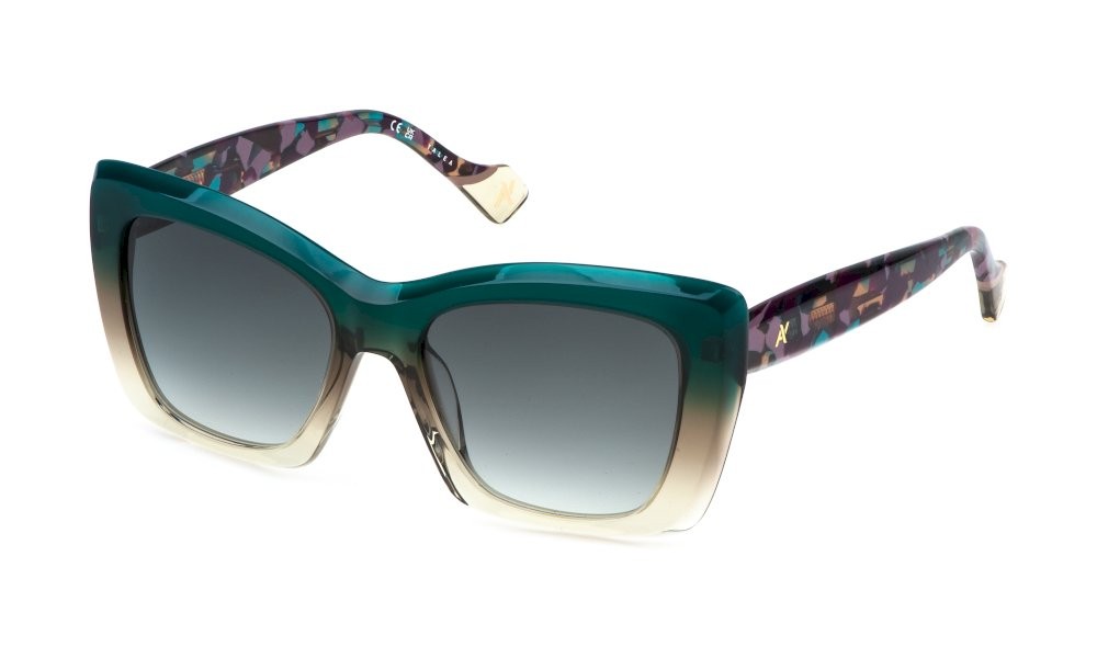 Sunglasses Yalea Chimamanda SYA155 (0D77) color verde sfumato lenses green gradient