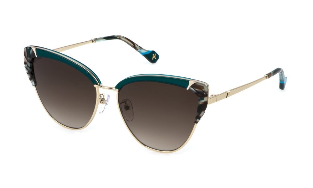 Sunglasses Yalea Esther SYA157 (0594) color oro chiaro lucido lenses brown gradient