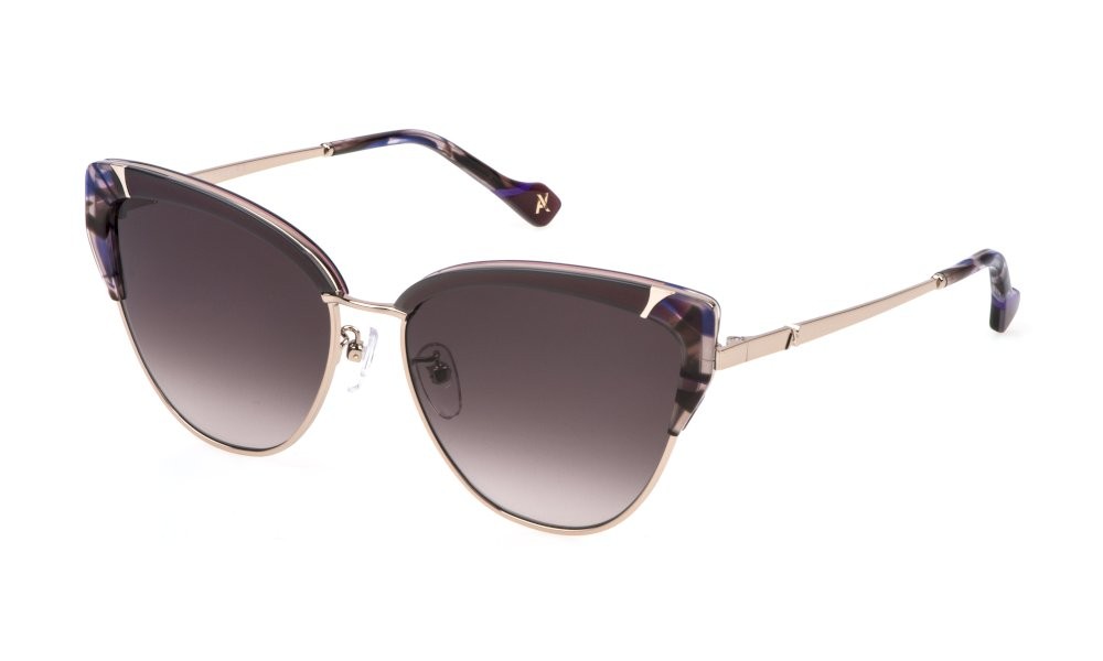 Sunglasses Yalea Esther SYA157 (0A39) color oro rosso lucido totale lenses brown gradient pink