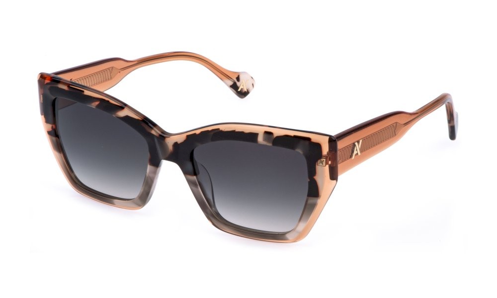 Sunglasses Yalea Amrit SYA191V (03KA) color avana marrone/grigio lenses smoke gradient