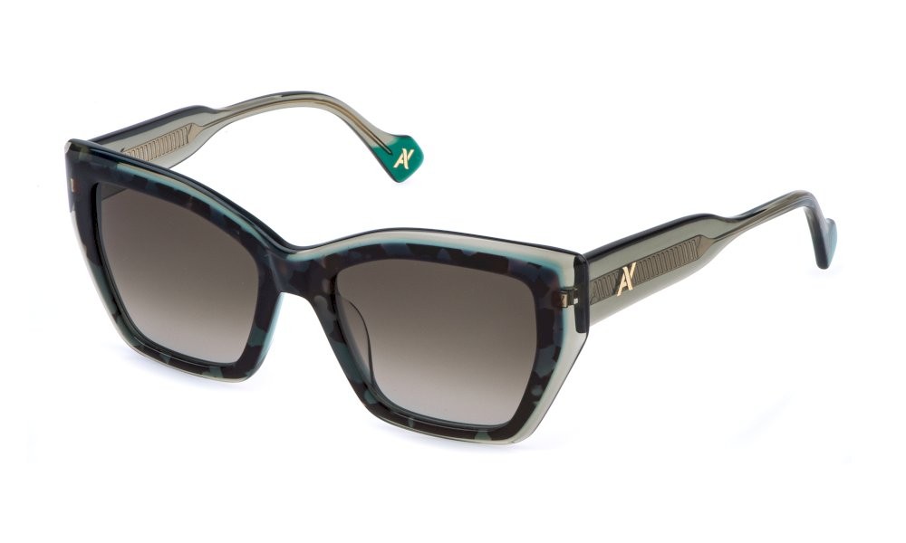 Sunglasses Yalea Amrit SYA191V (0V34) color avana marrone/verde lenses brown gradient