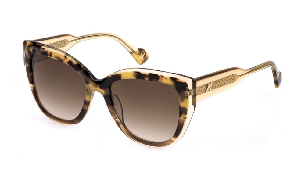 Sunglasses Yalea Paloma SYA192V (07HL) color avana striata marrone lucida lenses brown gradient