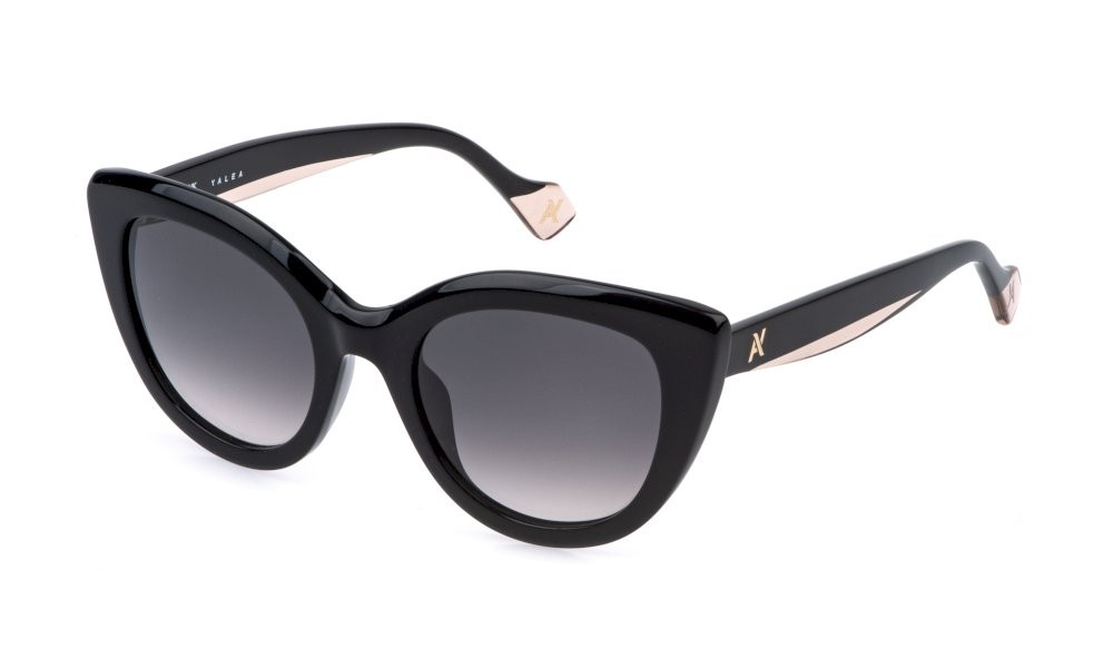 Sunglasses Yalea Assiotea SYA193 (0700) color nero lucido lenses smoke gradient