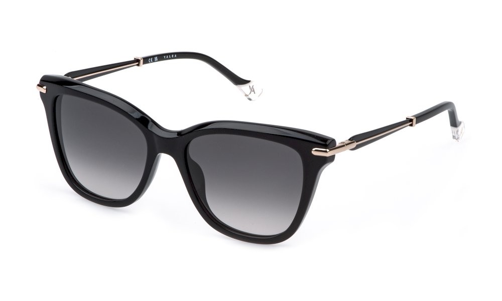 Sunglasses Yalea Farzana SYA196 (0700) color nero lucido lenses smoke gradient