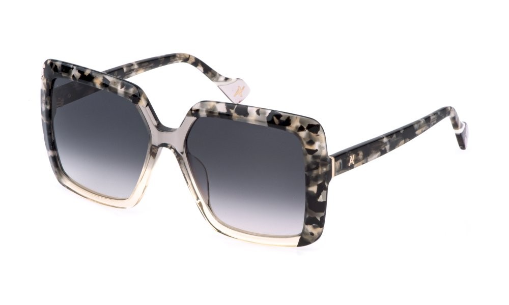 Sunglasses Yalea Florence SYA197V (0852) color grigio sfumato giallo lenses smoke gradient