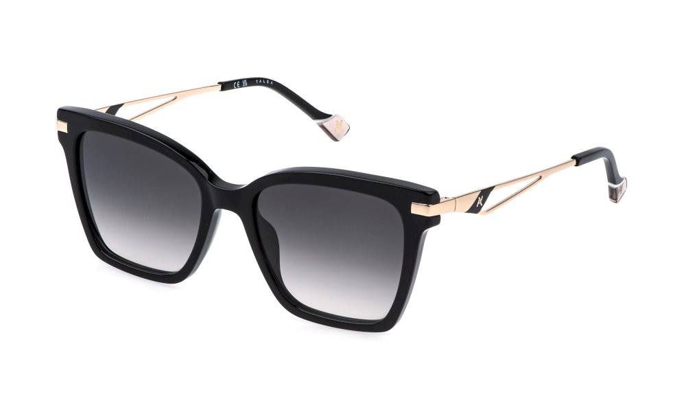 Occhiali da sole Yalea Beatriz SYA217 (0700) colore nero lucido lenti smoke gradient