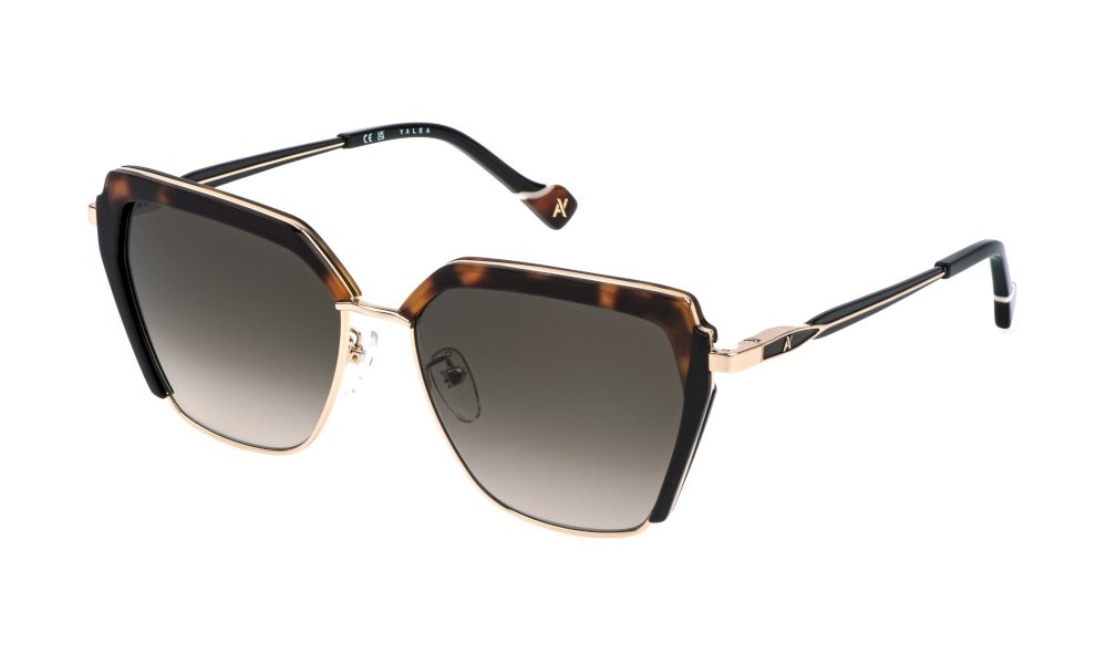 Sunglasses Yalea Dulce SYA219 (0300) color oro rose' lucido lenses green gradient