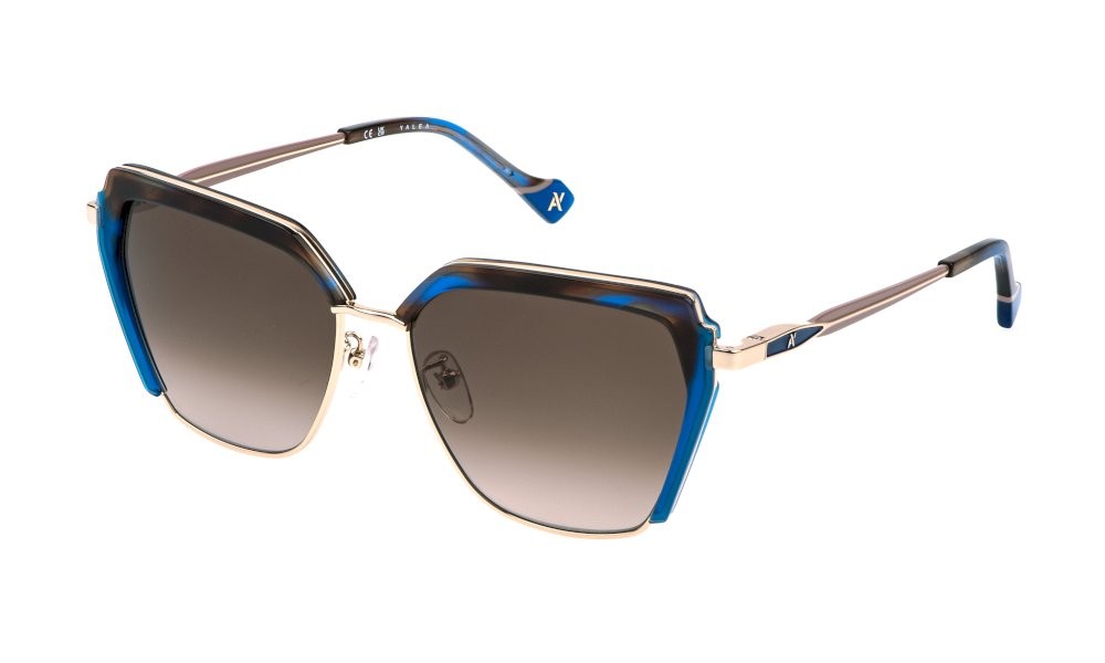 Sunglasses Yalea Dulce SYA219 (300K) color oro rose' lucido lenses brown gradient