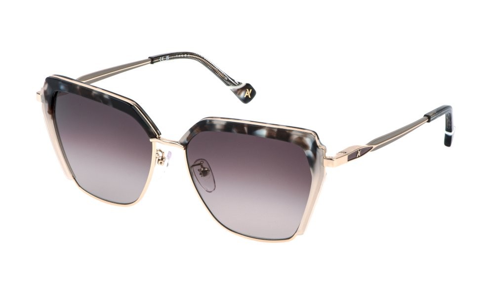 Sunglasses Yalea Dulce SYA219 (300Y) color oro rose' lucido lenses red gradient