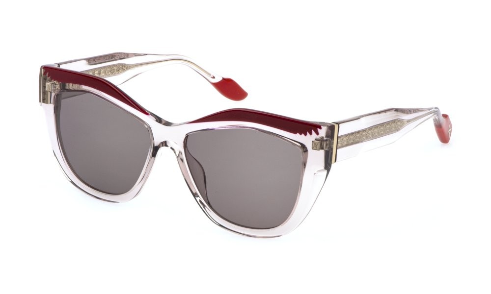 Sunglasses Yalea Frida kahlo SYA224V (06PP) color rosa antico trasparente lenses violet