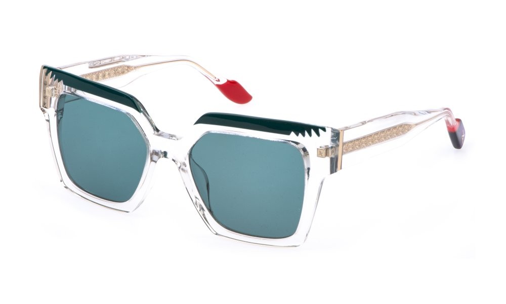 Sunglasses Yalea Frida kahlo SYA225V (0880) color cristallo lucido lenses grey/green