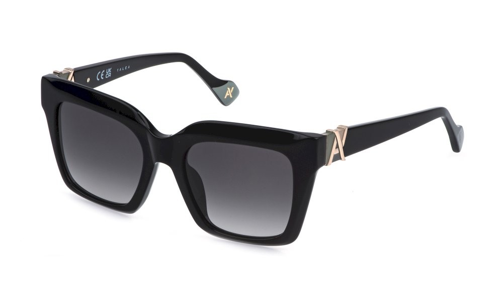 Sunglasses Yalea Fiamma SYA243 (0700) color nero lucido lenses smoke gradient