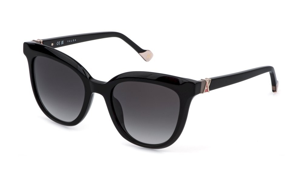 Sunglasses Yalea Halide SYA244 (0700) color nero lucido lenses smoke gradient
