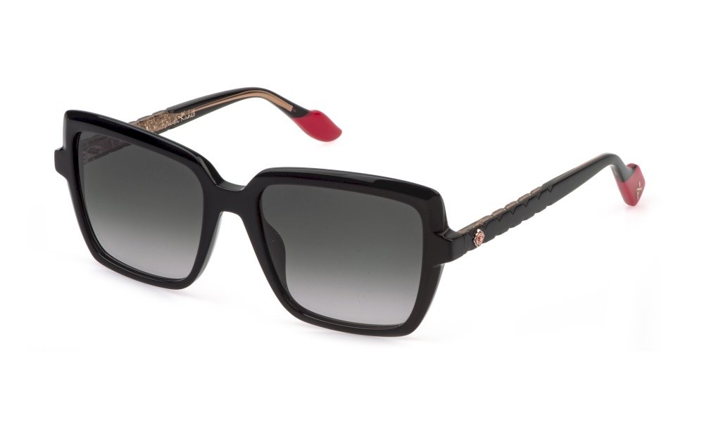 Occhiali da sole Yalea Frida SYA253 (0700) colore nero lucido lenti smoke gradient