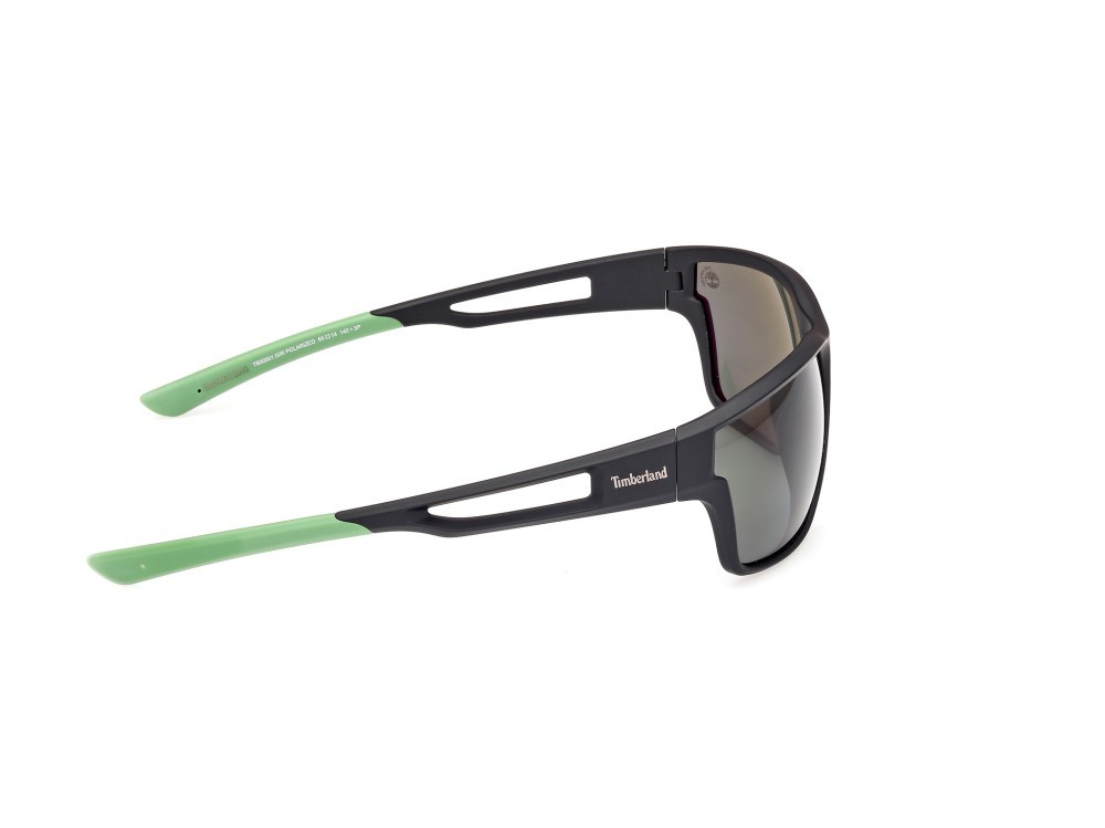Sonnenbrillen Timberland TB00001 (02R) farbe nero opaco form rechteckig gläser verde polar.