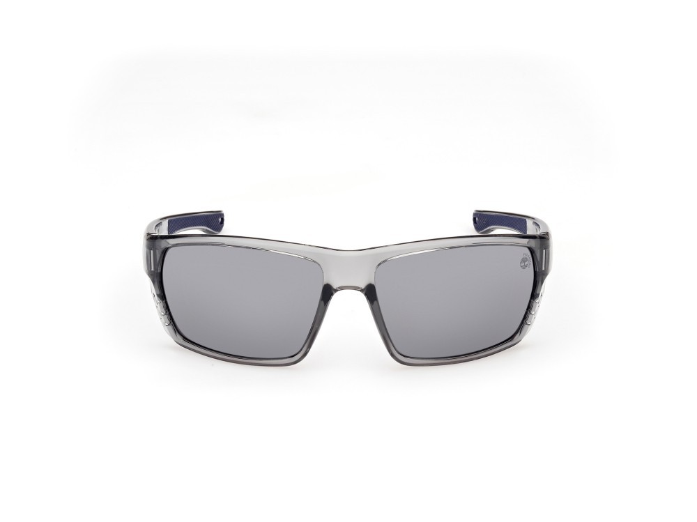 Occhiali da sole Timberland TB00002 (20D) colore grigio lucido forma rettangolare lenti fumo polar.