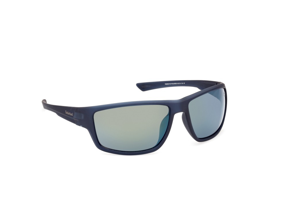 Occhiali da sole Timberland TB00003 (91D) colore blu opaco forma rettangolare lenti fumo polar.
