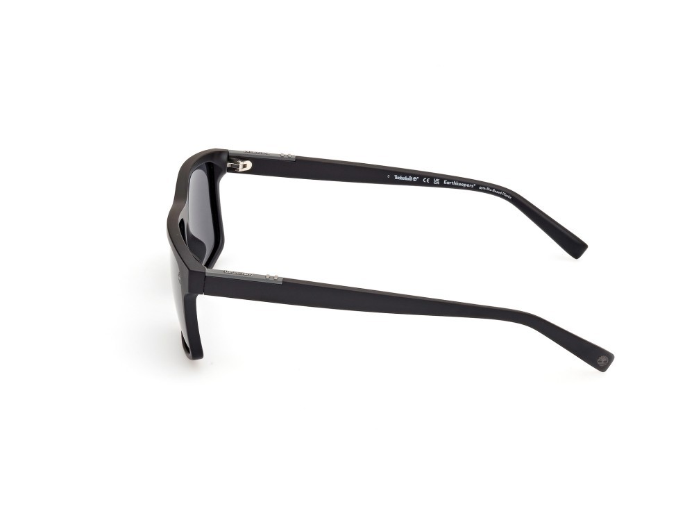 Occhiali da sole Timberland TB00006 (02D) colore nero opaco forma rettangolare lenti fumo polar.