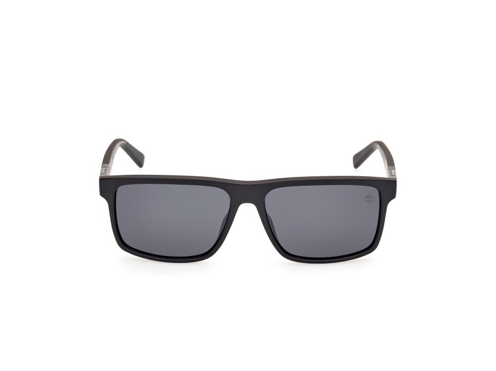 Occhiali da sole Timberland TB00006 (02D) colore nero opaco forma rettangolare lenti fumo polar.