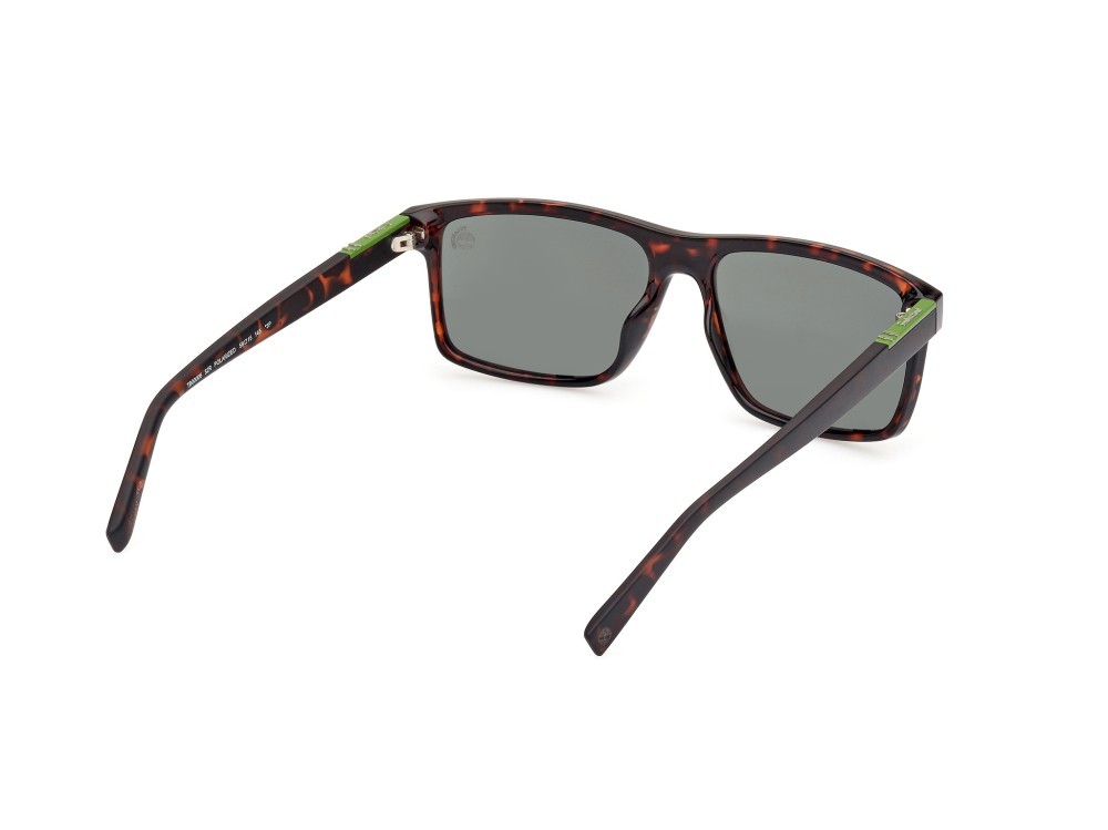Occhiali da sole Timberland TB00006 (52R) colore avana scura forma rettangolare lenti verde polar.