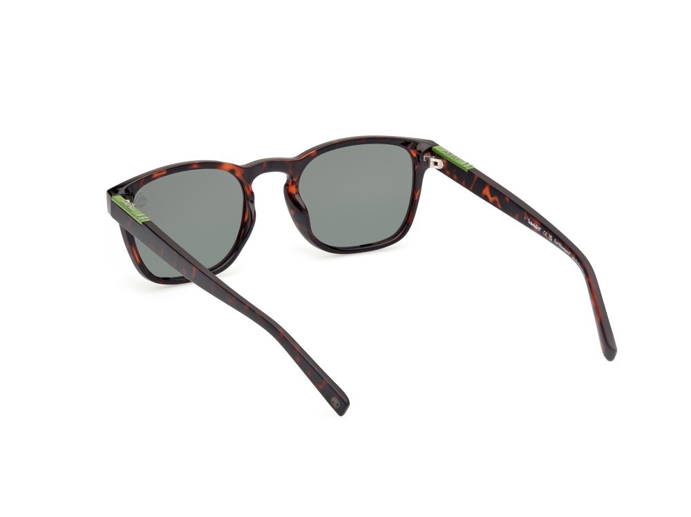 Occhiali da sole Timberland TB00007 (52R) colore avana scura forma rotondo lenti verde polar.