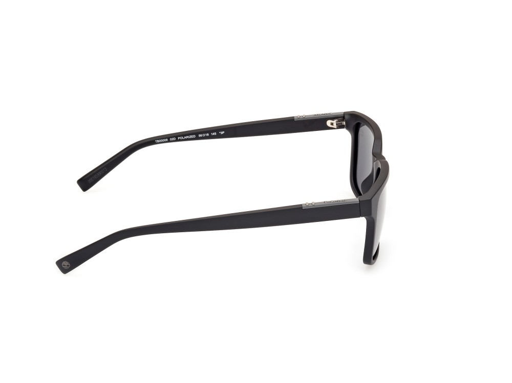 Occhiali da sole Timberland TB00008 (02D) colore nero opaco forma quadrato lenti fumo polar.