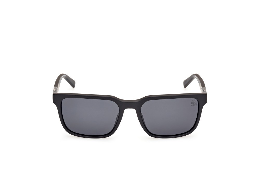 Occhiali da sole Timberland TB00008 (02D) colore nero opaco forma quadrato lenti fumo polar.