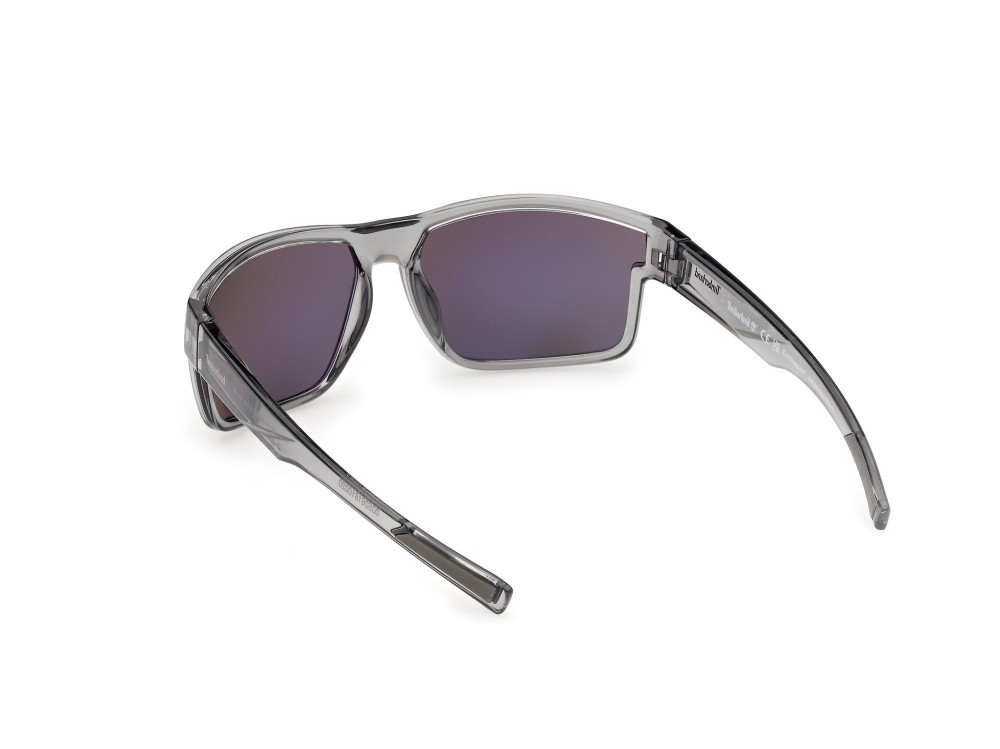 Occhiali da sole Timberland TB00016 (20D) colore grigio lucido forma rettangolare lenti fumo polar.