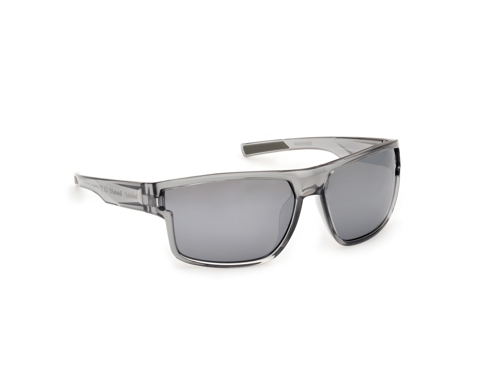 Occhiali da sole Timberland TB00016 (20D) colore grigio lucido forma rettangolare lenti fumo polar.