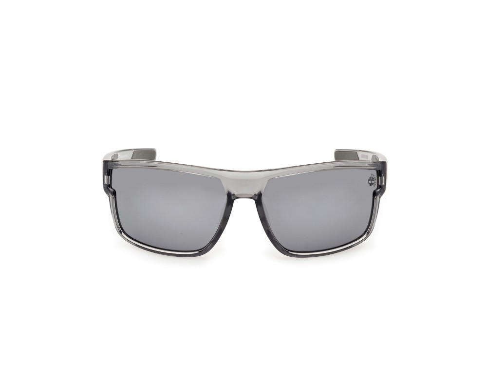 Occhiali da sole Timberland TB00016 (20D) colore grigio lucido forma rettangolare lenti fumo polar.